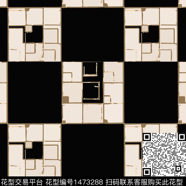 线条几何大牌风传统印花华亿平台下载（图片编号: 1473288） - 瓦栏（Walan）