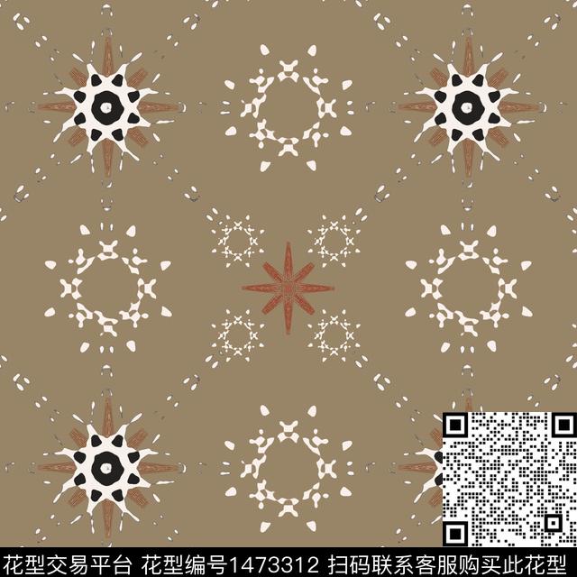 几何传统纹样大牌风传统印花华亿平台下载（图片编号: 1473312） - 瓦栏（Walan）