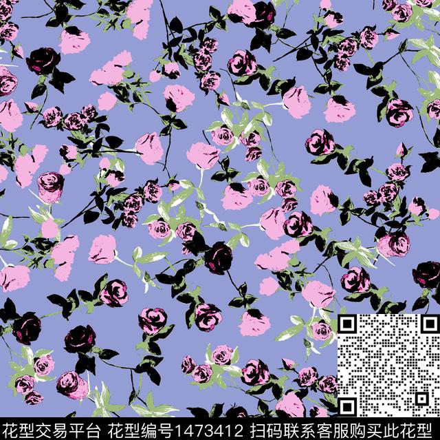 年轻女性大牌风小碎花传统印花华亿平台下载（图片编号: 1473412） - 瓦栏（Walan）