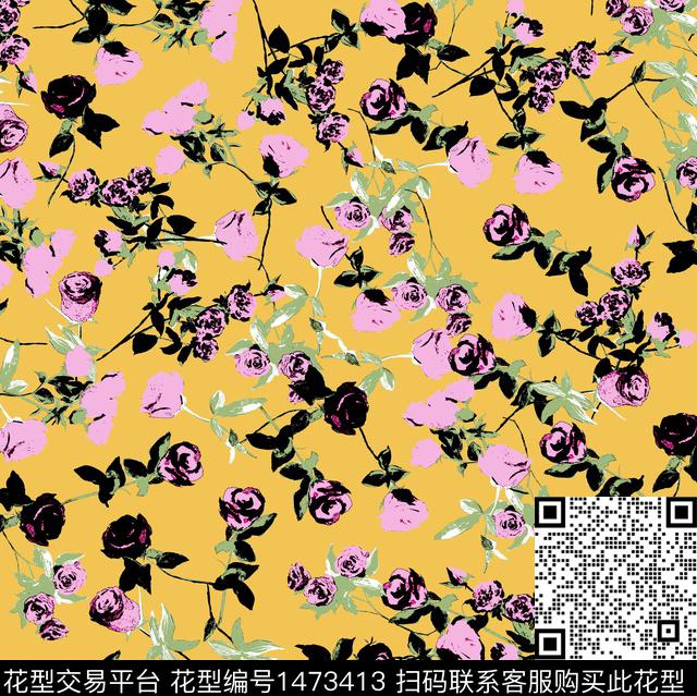 年轻女性大牌风小碎花传统印花华亿平台下载（图片编号: 1473413） - 瓦栏（Walan）