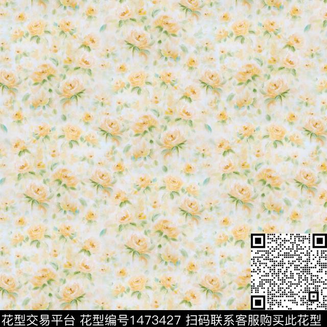 玫瑰花大牌风牡丹数码印花华亿平台下载（图片编号: 1473427） - 瓦栏（Walan）