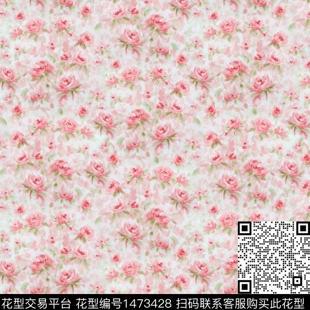 花鸟玫瑰花大牌风数码印花华亿平台下载（图片编号: 1473428） - 瓦栏（Walan）