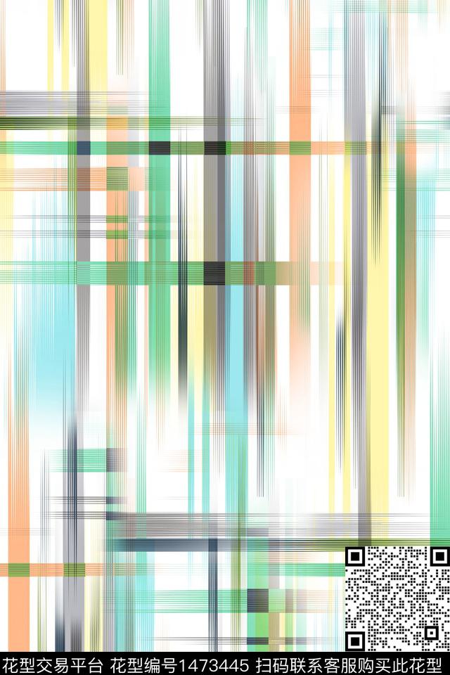 肌理几何抽象花卉数码印花华亿平台下载（图片编号: 1473445） - 瓦栏（Walan）