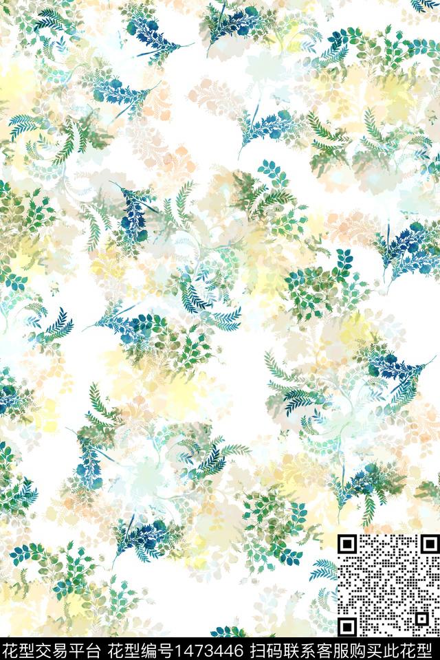 肌理抽象花卉大牌风数码印花华亿平台下载（图片编号: 1473446） - 瓦栏（Walan）