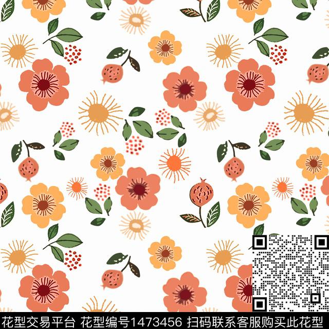 花卉大牌风小碎花传统印花华亿平台下载（图片编号: 1473456） - 瓦栏（Walan）