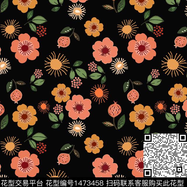 花卉大牌风小碎花传统印花华亿平台下载（图片编号: 1473458） - 瓦栏（Walan）