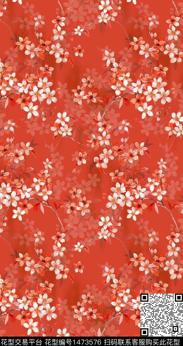 花卉春夏华亿平台小碎花数码印花华亿平台下载（图片编号: 1473576） - 瓦栏（Walan）