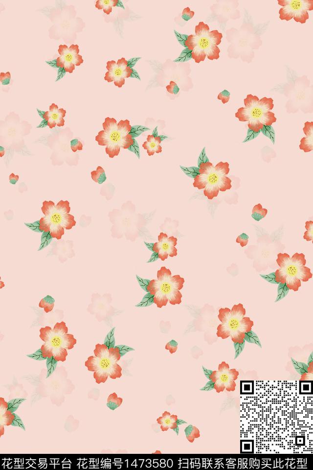 花卉大牌风小碎花数码印花华亿平台下载（图片编号: 1473580） - 瓦栏（Walan）