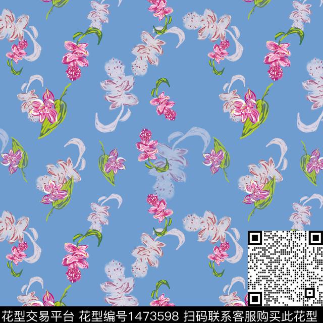 花卉小碎花手绘花卉数码印花华亿平台下载（图片编号: 1473598） - 瓦栏（Walan）