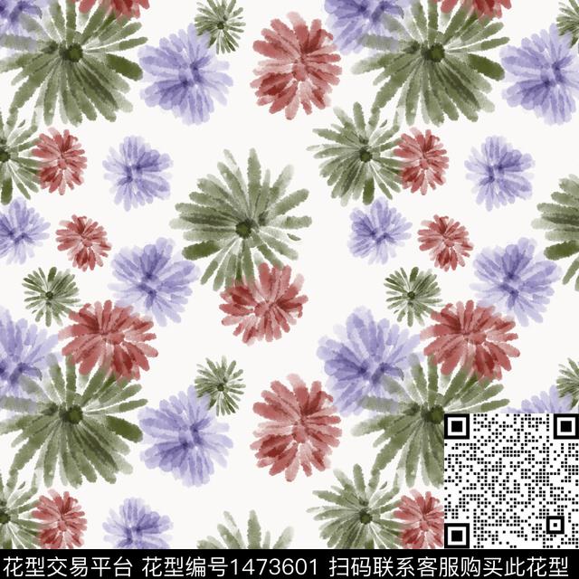 花卉小碎花手绘花卉数码印花华亿平台下载（图片编号: 1473601） - 瓦栏（Walan）
