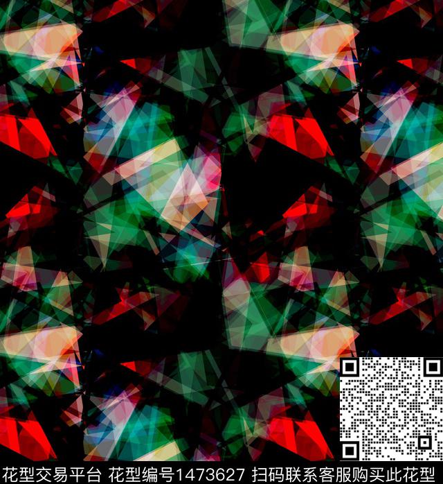 定位花字母几何数码印花华亿平台下载（图片编号: 1473627） - 瓦栏（Walan）