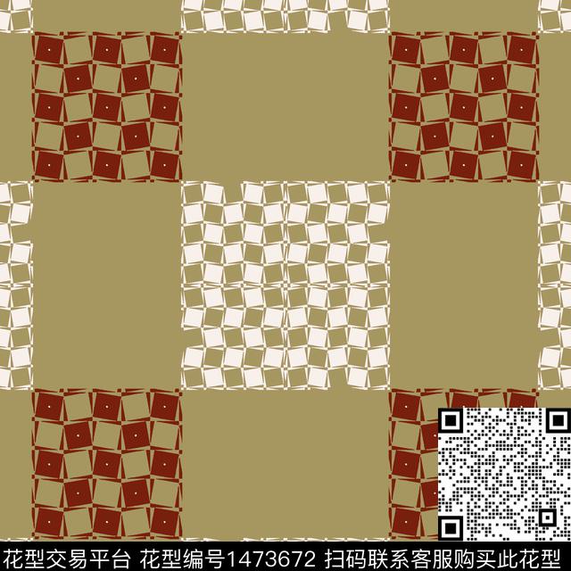 格子几何棋盘格纹传统印花华亿平台下载（图片编号: 1473672） - 瓦栏（Walan）