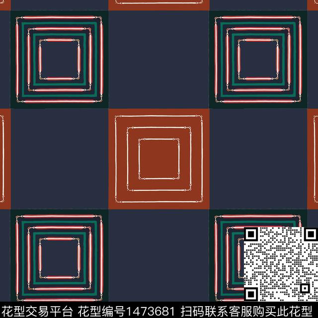 格子几何棋盘格纹传统印花华亿平台下载（图片编号: 1473681） - 瓦栏（Walan）