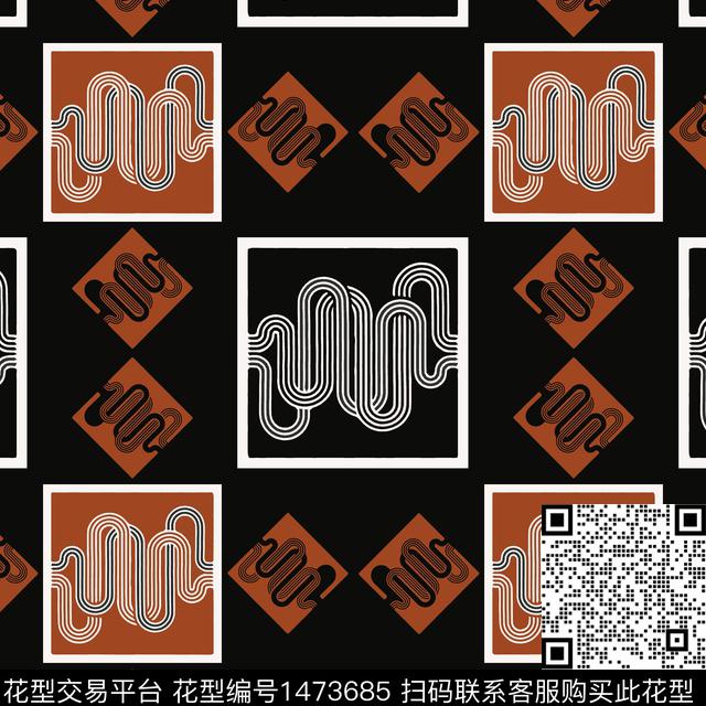 格子几何棋盘格纹传统印花华亿平台下载（图片编号: 1473685） - 瓦栏（Walan）