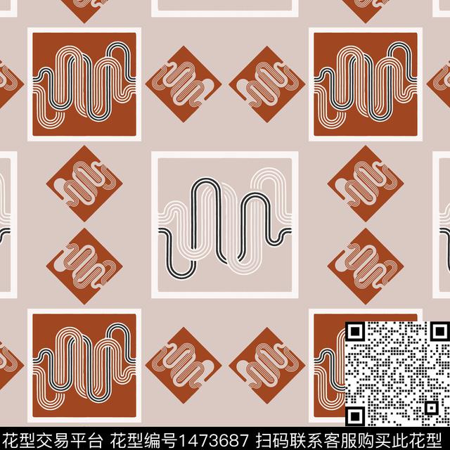 格子几何棋盘格纹传统印花华亿平台下载（图片编号: 1473687） - 瓦栏（Walan）