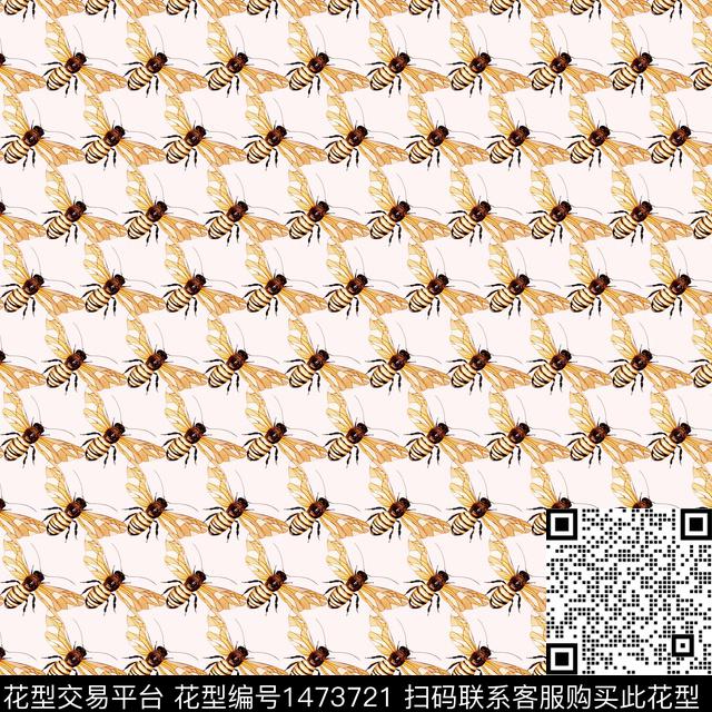 蜜蜂年轻女性大牌风数码印花华亿平台下载（图片编号: 1473721） - 瓦栏（Walan）