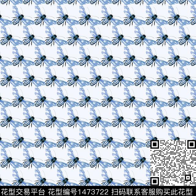 蜜蜂年轻女性大牌风数码印花华亿平台下载（图片编号: 1473722） - 瓦栏（Walan）