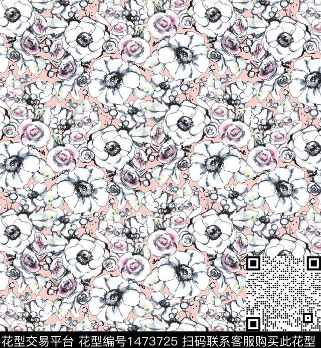 签字笔小清新小碎花数码印花华亿平台下载（图片编号: 1473725） - 瓦栏（Walan）