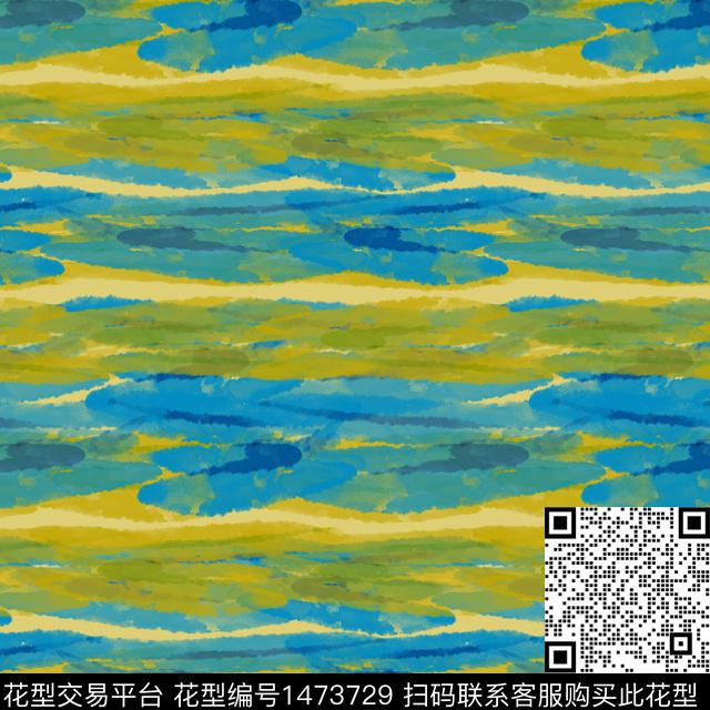 大牌风条纹水彩笔触数码印花华亿平台下载（图片编号: 1473729） - 瓦栏（Walan）