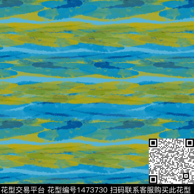 大牌风条纹水彩笔触数码印花华亿平台下载（图片编号: 1473730） - 瓦栏（Walan）