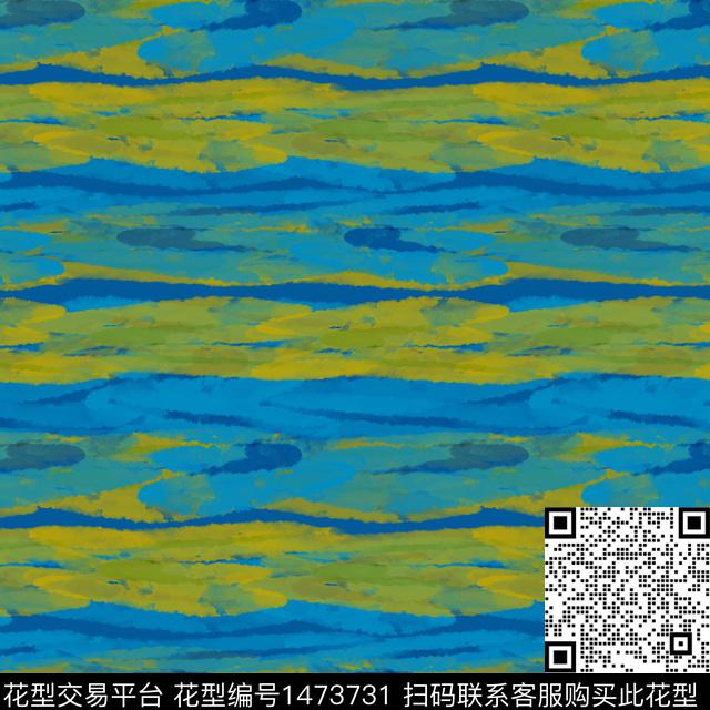 大牌风条纹水彩笔触数码印花华亿平台下载（图片编号: 1473731） - 瓦栏（Walan）