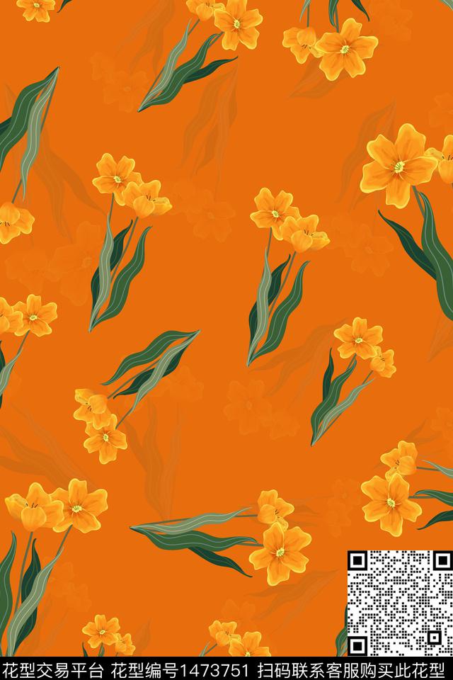 花卉大牌风小碎花数码印花华亿平台下载（图片编号: 1473751） - 瓦栏（Walan）
