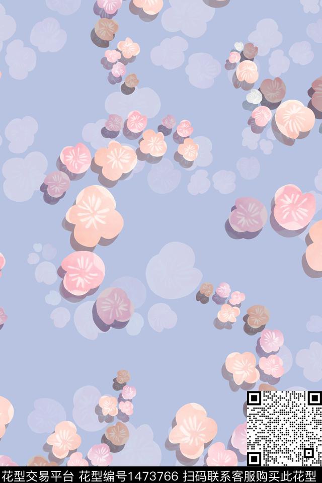 花卉大牌风小清新数码印花华亿平台下载（图片编号: 1473766） - 瓦栏（Walan）
