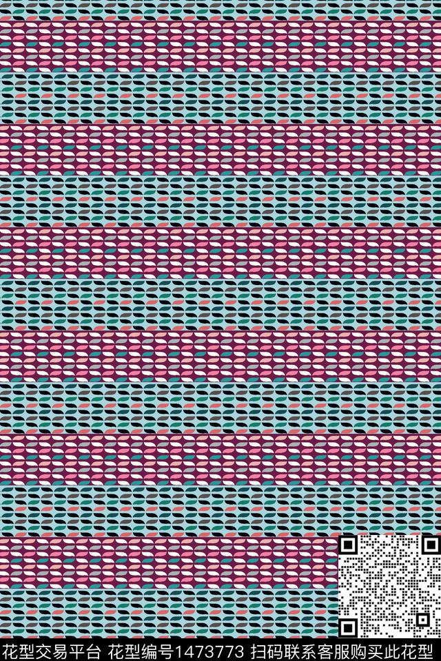几何花卉大牌风小清新传统印花华亿平台下载（图片编号: 1473773） - 瓦栏（Walan）