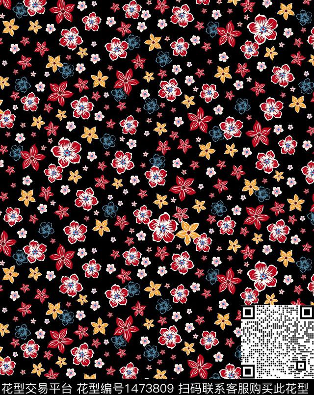 花卉春夏华亿平台小碎花数码印花华亿平台下载（图片编号: 1473809） - 瓦栏（Walan）