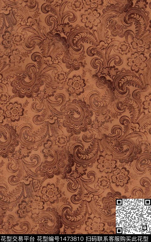 香云纱中国风数码印花华亿平台下载（图片编号: 1473810） - 瓦栏（Walan）