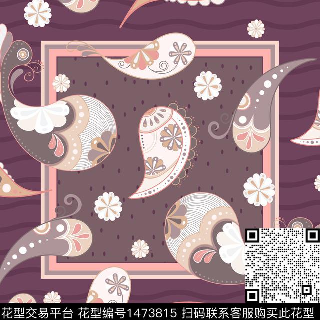 复古波西米亚花卉数码印花华亿平台下载（图片编号: 1473815） - 瓦栏（Walan）