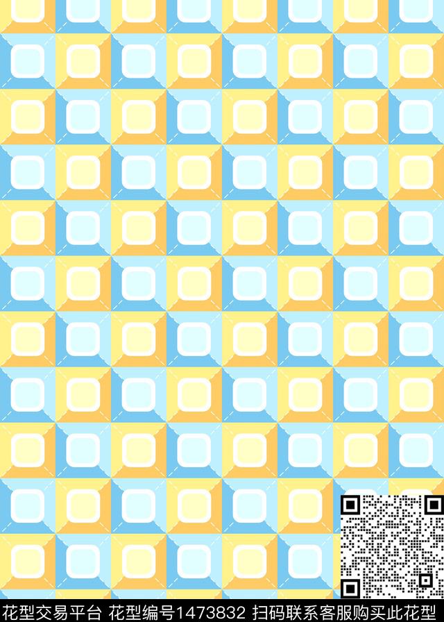 几何格子大牌风传统印花华亿平台下载（图片编号: 1473832） - 瓦栏（Walan）