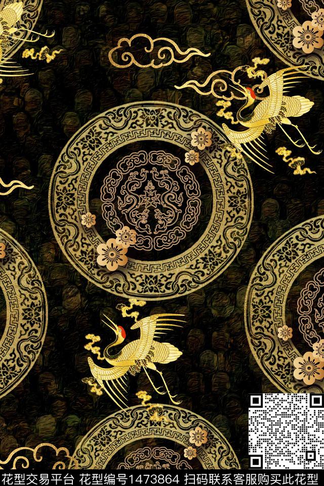 香云纱真丝中国风数码印花华亿平台下载（图片编号: 1473864） - 瓦栏（Walan）