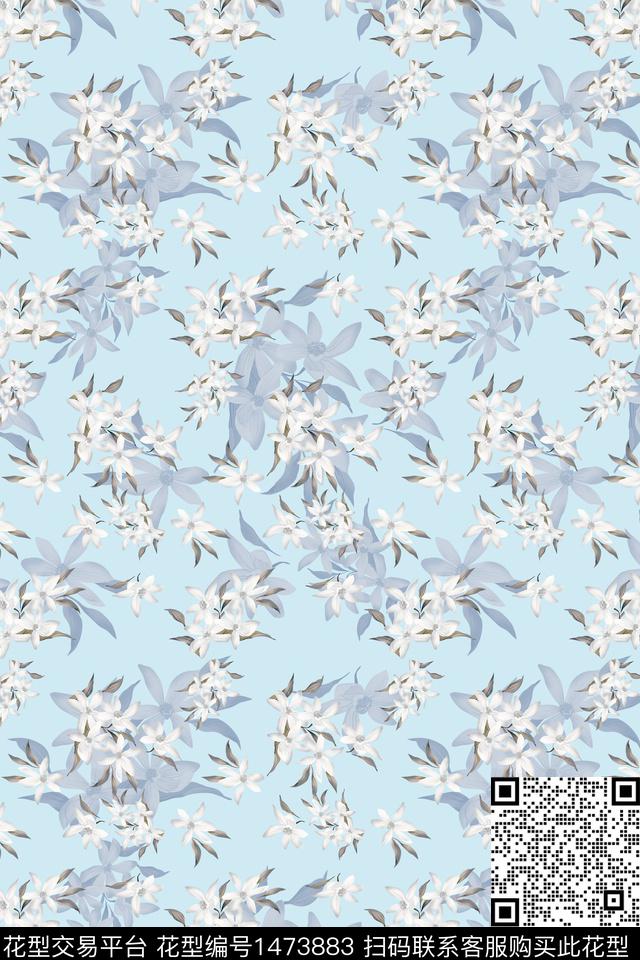 清爽底花卉花卉大牌风数码印花华亿平台下载（图片编号: 1473883） - 瓦栏（Walan）