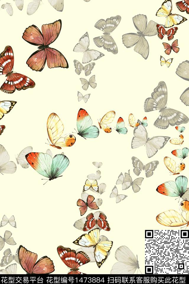 动物清爽底花卉大牌风数码印花华亿平台下载（图片编号: 1473884） - 瓦栏（Walan）