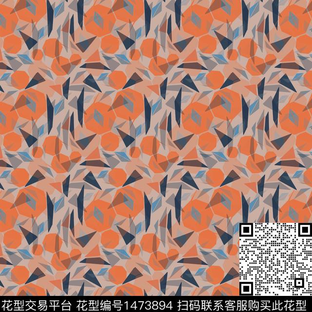 几何大牌风三角形传统印花华亿平台下载（图片编号: 1473894） - 瓦栏（Walan）