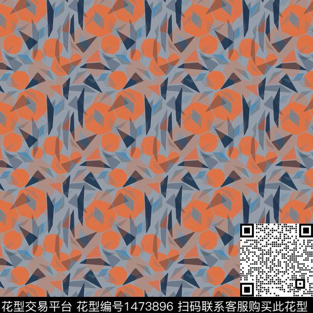 几何大牌风三角形传统印花华亿平台下载（图片编号: 1473896） - 瓦栏（Walan）