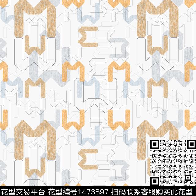 字母几何大牌风传统印花华亿平台下载（图片编号: 1473897） - 瓦栏（Walan）