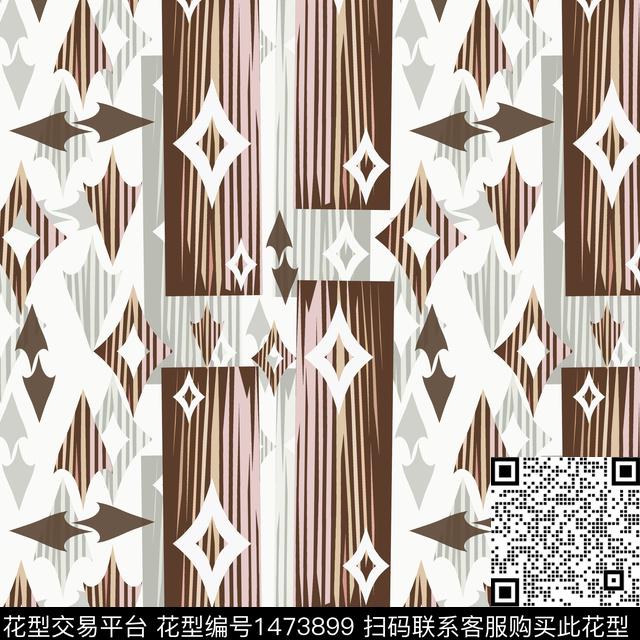 格子几何大牌风传统印花华亿平台下载（图片编号: 1473899） - 瓦栏（Walan）