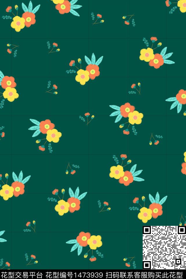 花卉大牌风小碎花数码印花华亿平台下载（图片编号: 1473939） - 瓦栏（Walan）
