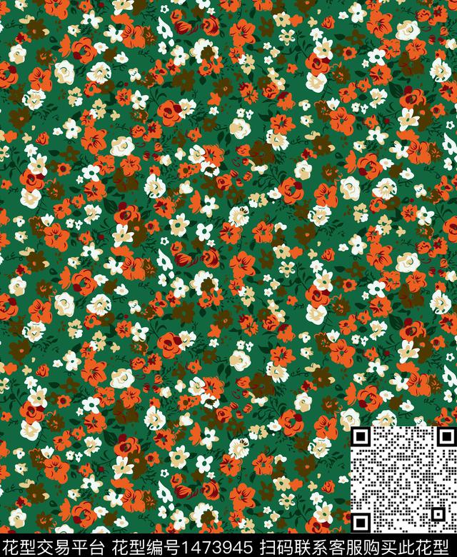 花卉春夏华亿平台小碎花数码印花华亿平台下载（图片编号: 1473945） - 瓦栏（Walan）