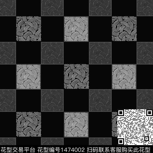 格子几何大牌风传统印花华亿平台下载（图片编号: 1474002） - 瓦栏（Walan）