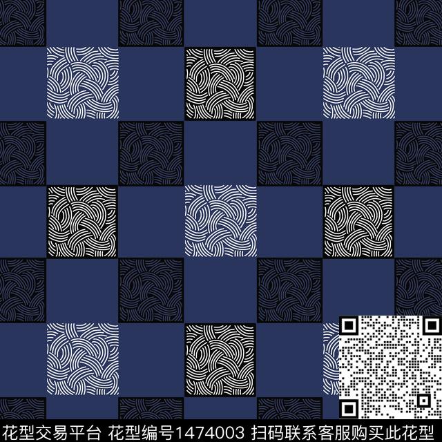 格子几何大牌风传统印花华亿平台下载（图片编号: 1474003） - 瓦栏（Walan）