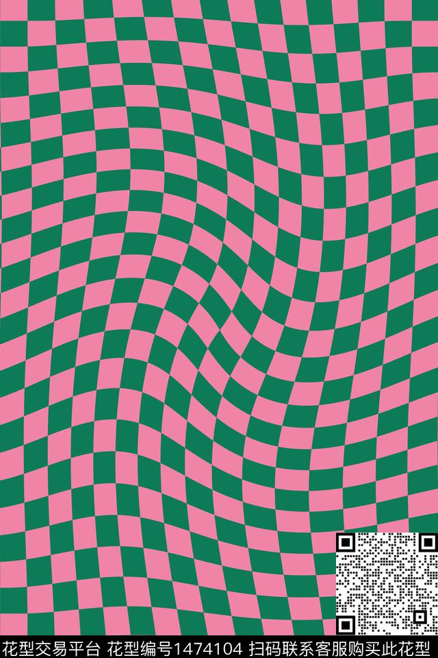 几何线条棋盘数码印花华亿平台下载（图片编号: 1474104） - 瓦栏（Walan）