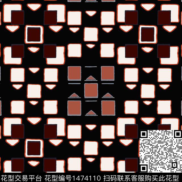 格子几何棋盘格纹传统印花华亿平台下载（图片编号: 1474110） - 瓦栏（Walan）