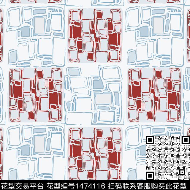 格子几何棋盘格纹传统印花华亿平台下载（图片编号: 1474116） - 瓦栏（Walan）
