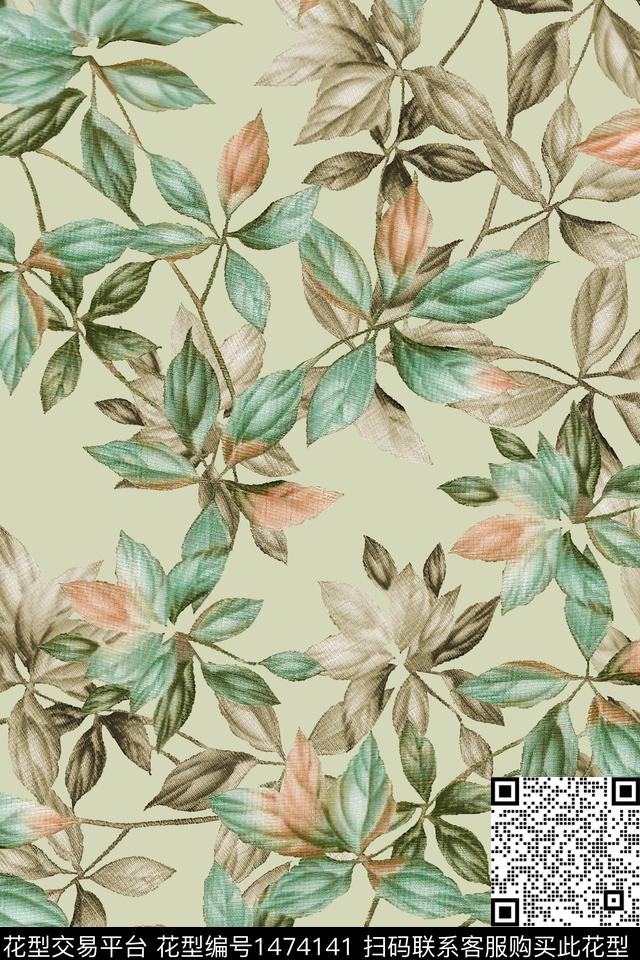水彩大牌风小清新数码印花华亿平台下载（图片编号: 1474141） - 瓦栏（Walan）