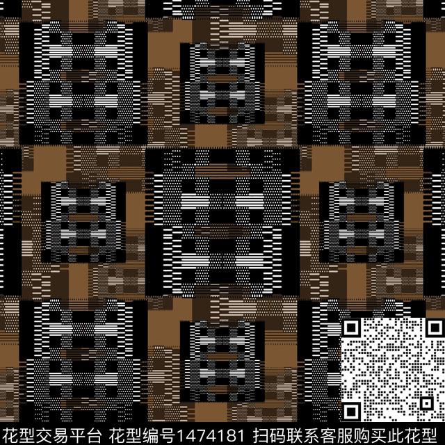 格子几何棋盘格纹传统印花华亿平台下载（图片编号: 1474181） - 瓦栏（Walan）