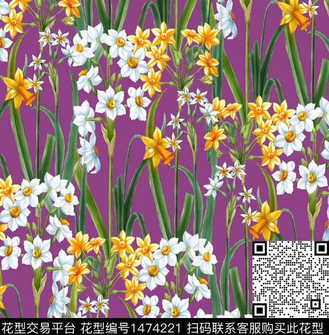 大牌风水仙花Carolina数码印花华亿平台下载（图片编号: 1474221） - 瓦栏（Walan）