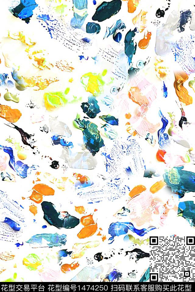 几何抽象小清新数码印花华亿平台下载（图片编号: 1474250） - 瓦栏（Walan）